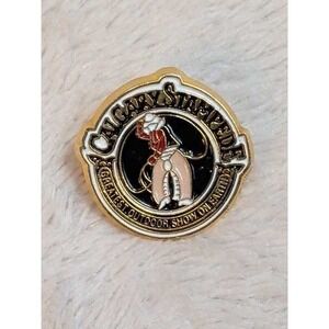 Vintage Calgary Stampede Enamel Lapel Pin Cowboy Rodeo Western Souvenir